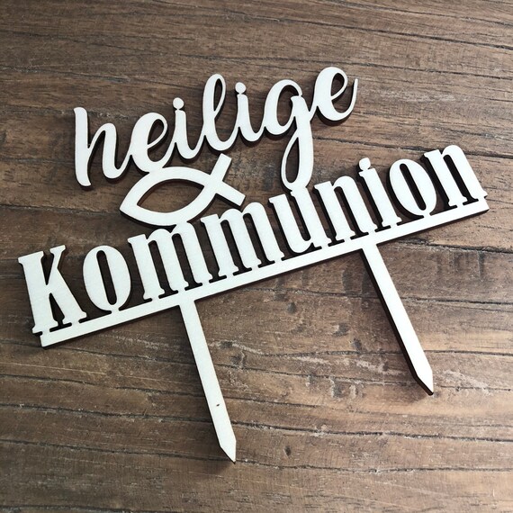 1 x Holy Communion Topper Wood Cake Topper Cake Topper Church Jesus Fish