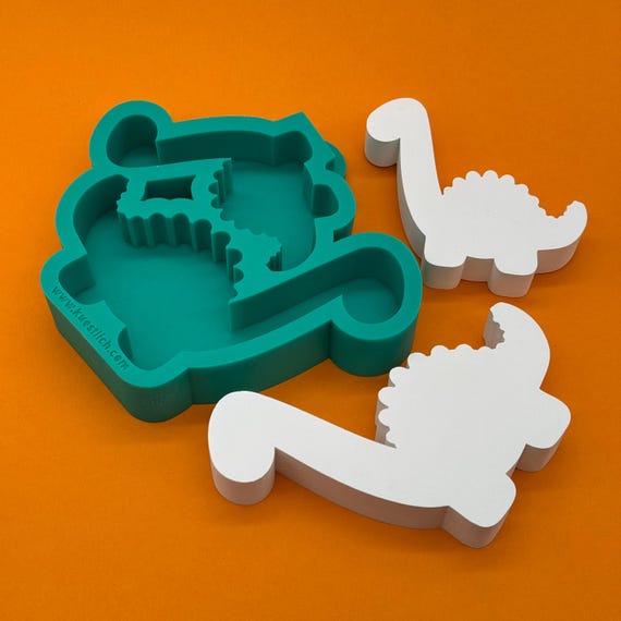 Silicone mold Dino silicone casting mold dinosaur decoration concrete mold figure casting compound gift pendant 2 sizes Dinos