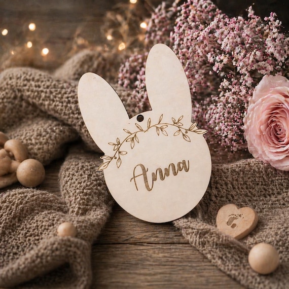 Easter basket, Easter bag, personalized pendant with desired name, Easter, Easter bunny