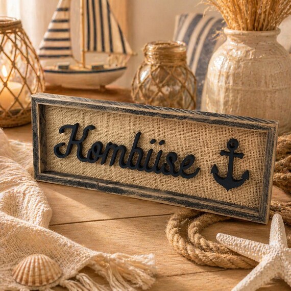 Galley maritime anchor picture wall decoration Baltic Sea unique wooden picture gift wall art North Sea