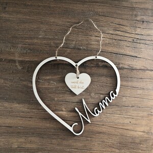 Heart Pendant Mom Mother&#39;s Day Gift Wooden Individual Mom Deco Hanger