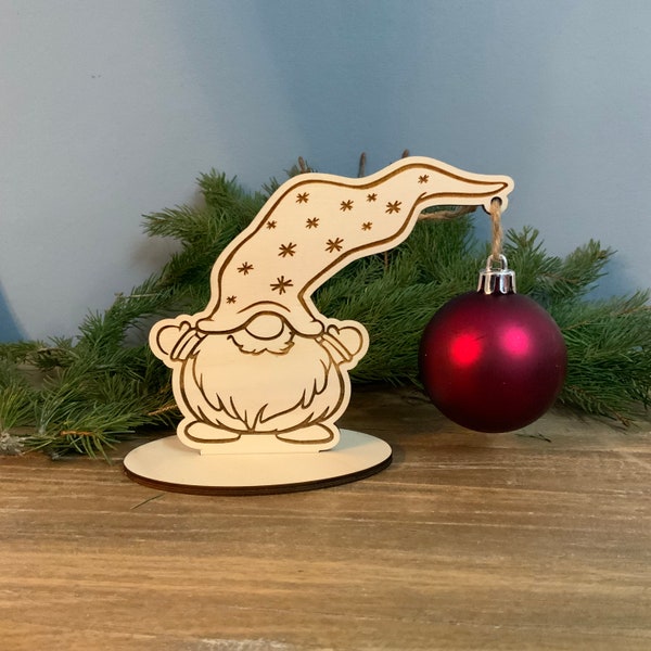 Kugelhalterung Wichtel Weihnachtsbaum Holz Baum Gnom Halter Ständer XMAS Christmas Kugelständer Santa Claus Geschenk Weihnachtskugel