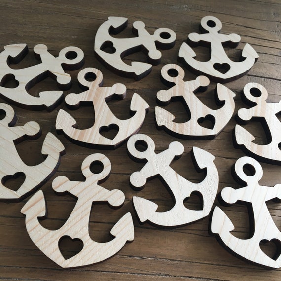 10 x anchor wooden maritime pendant Baltic Sea ship decoration wooden anchor harbor summer holiday