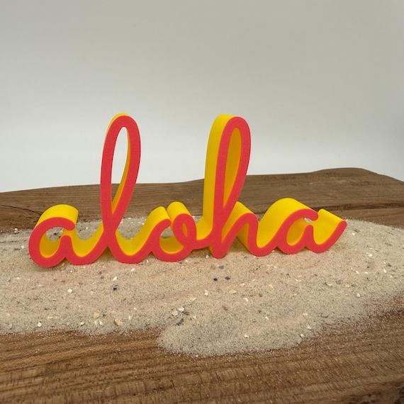 3MF file, 3D print file including commercial license, Aloha lettering, decoration, Hawaiian gift, gift idea, 3D print, PLA