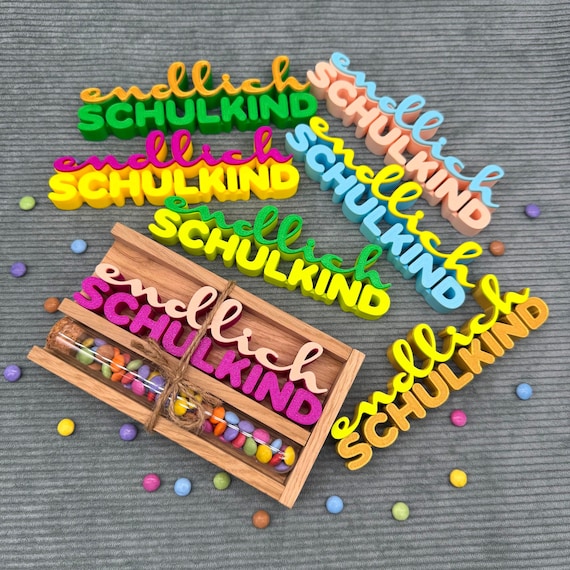 finally school child gift school enrollment 3D lettering tube school school child colorful colored decoration boy girl first class