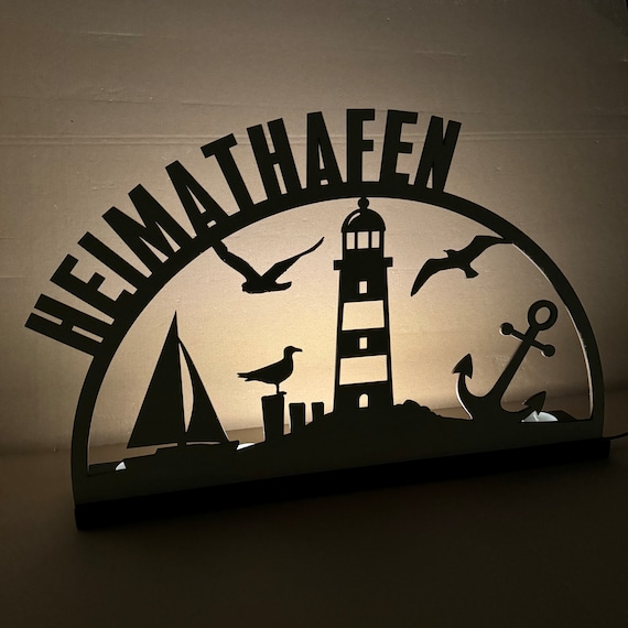 Schwibbogen maritime LED wooden light arch home port anchor candles USB lighthouse seagull ahoy coast moin Christmas XMAS Baltic Sea Christmas