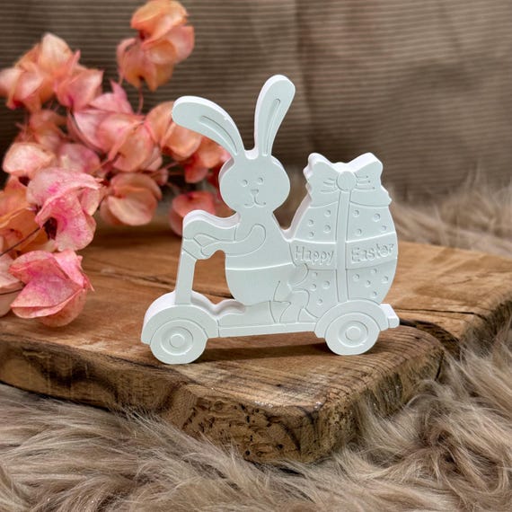 Easter Bunny on Scooter Gift Rabbit Gift Souvenir Decoration Raysin