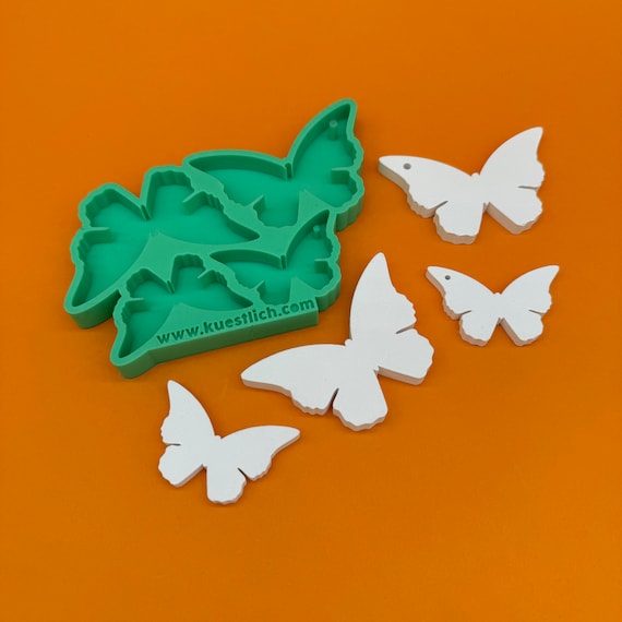 Silicone mold 4x butterflies casting mold silicone casting mold concrete mold casting compound gift pendant butterfly