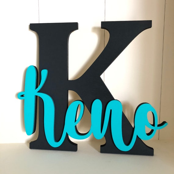 1 x Decoration Letter Wish Text Name Child Wish Name various Colours