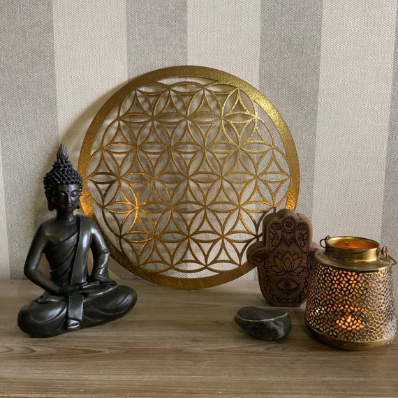 Flower of Life flower of life sacred geometry yoga wood decoration wall decoration gold Buddha esoteric