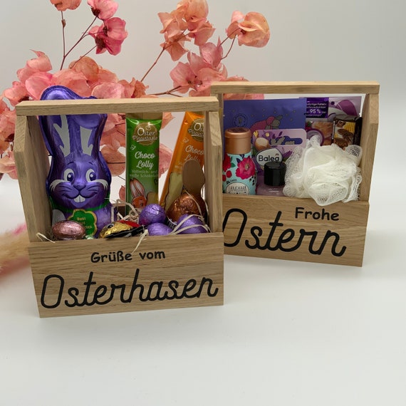 Easter wooden gift basket Easter nest gift set Easter basket gift souvenir Wellness gift idea wooden basket eye mask beauty time out happy