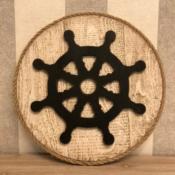 round wooden picture decoration maritime steering wheel mural decoration wood baltic sea holiday sea gift home shabby chic wooden decoration unique