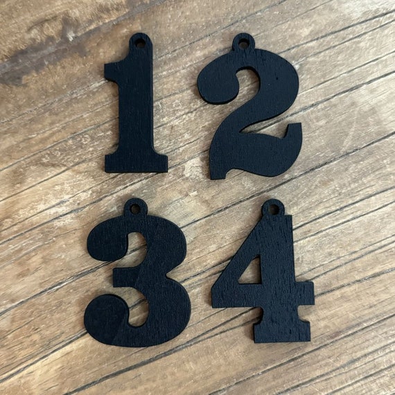 Advent wreath Advent decoration wooden pendant numbers Advent season candle Christmas winter cozy XMAS 1 2 3 4 black