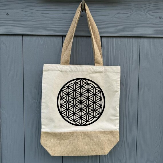 Bag XL Shopper Tote Bag Flower of Life Beach Bag Cotton Market Bag Gift Personalized Shopping Bag Organic om