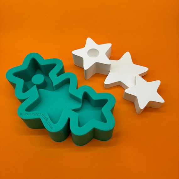 Silicone mold star wreath casting mold silicone casting mold concrete mold casting compound stars Advent wreath Christmas Advent Christmas XMAS
