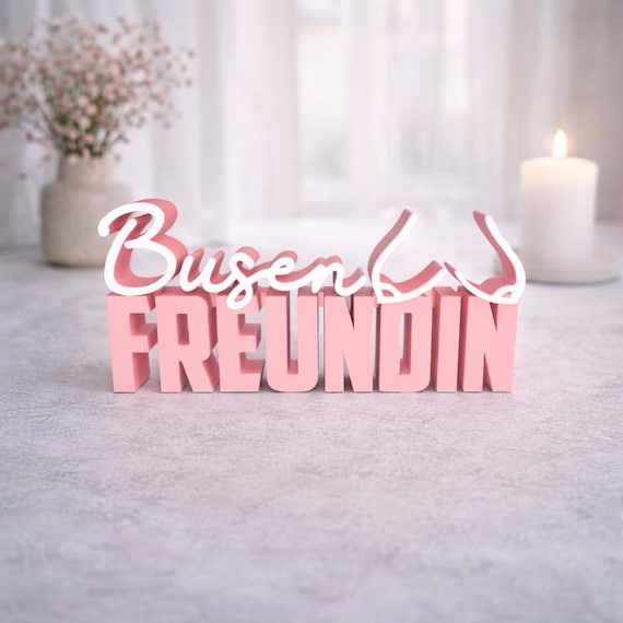 3mf file "Bosom Buddy" lettering 3D print | Template | Gift for best friend | Modern decorative saying table decoration