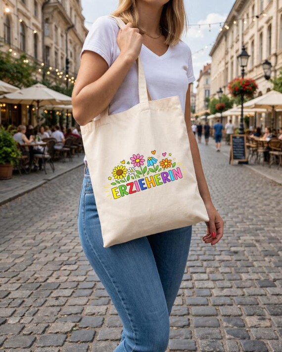 Kindergarten teacher bag, thank you for the colorful time, farewell, daycare, after-school care, childminder, educator, thank you bag, colorful print, school, first day of school