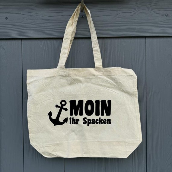 Bag XL Shopper Tote Bag Moin ihr Spacken Beach Bag Cotton Market Bag Gift Personalized Shopping Bag Maritime Bag