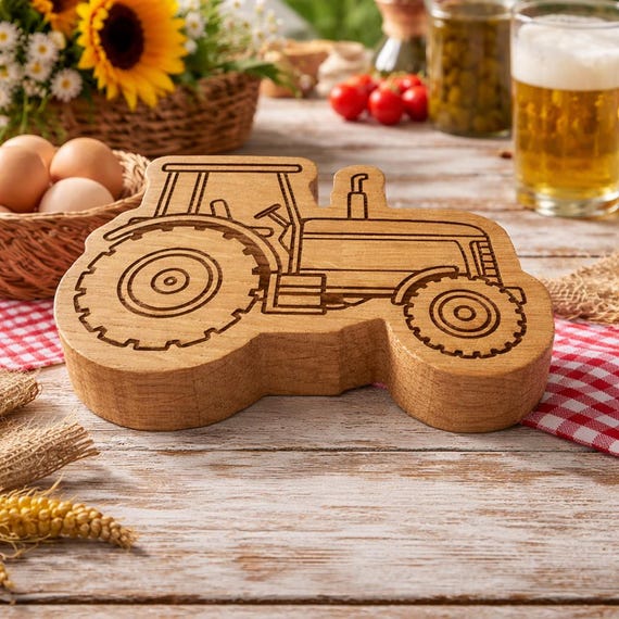 Tractor bottle opener, wooden oak bottle opener, gift for farmers, tractor gift, farm gift, Father's Day gift for men, barbecue