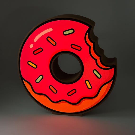 Donut Lamp Fast Food Night Light Gaming Kids Kitchen LED Decorative Light Decoration Donuts Children's Room Gift