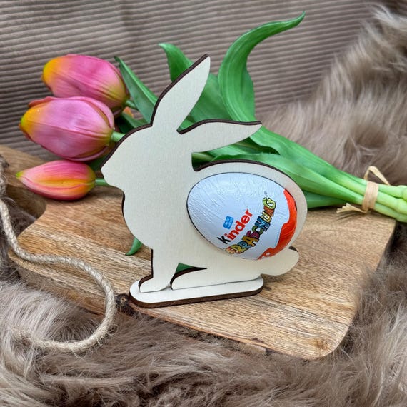 Rabbit Easter Ü-Ei Easter egg Easter bunny surprise Easter bunny wood children Kindersurprise