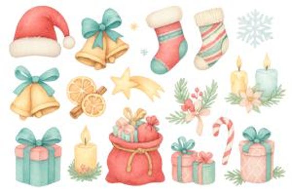 Rub On Transfer A5 Christmas Scratch-Off Pictures Gifts Candles Socks Bells for Candles Scrapbooking Cards DIY Decoration Christmas XMAS
