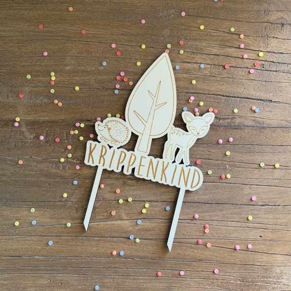 Topper cake Cake Topper Cake Decoration Crib Child Kindergarten Party Accessories Wood
