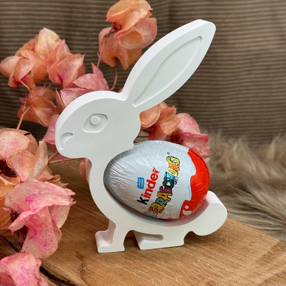 Rabbit holder for Ü-Ei chocolate egg holder Easter gift decoration stand bunny white Easter bunny