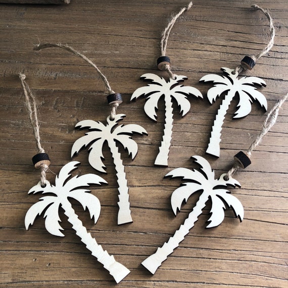 10 x palm tree wood pendant North Sea maritime anchor sea Baltic Sea decoration holiday