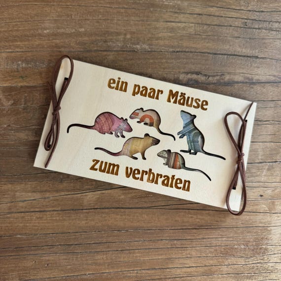 a few mice to fry wooden card voucher cash gift money gift card birthday gift idea thank you souvenir