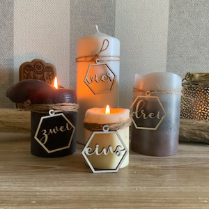 Candles Pendant advent wreath numbers numbers appended