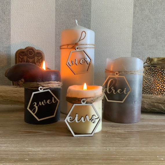 Candles Pendant advent wreath numbers numbers appended