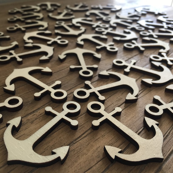 50 x anchor table decoration scatter decoration beach craft wood coast decoration moin küstlich ahoy wooden anchor maritime
