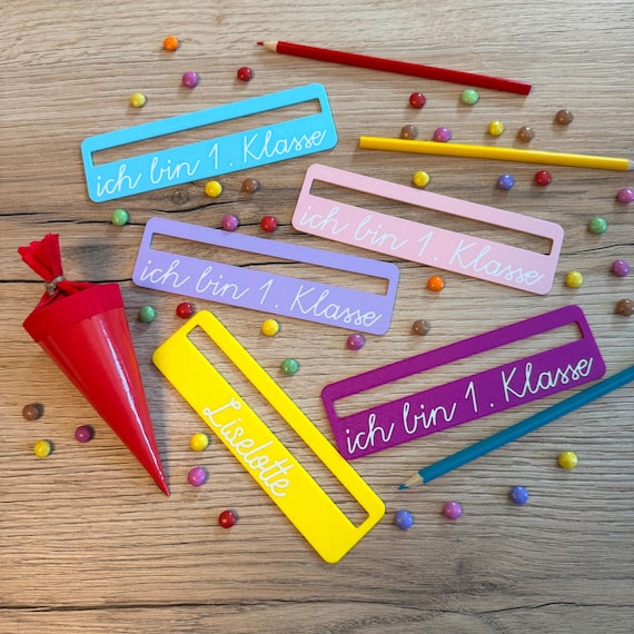 Reading aid school enrollment reading rail school schoolchild 2025 bookmark personalized school starter first grader 1st first grade colored