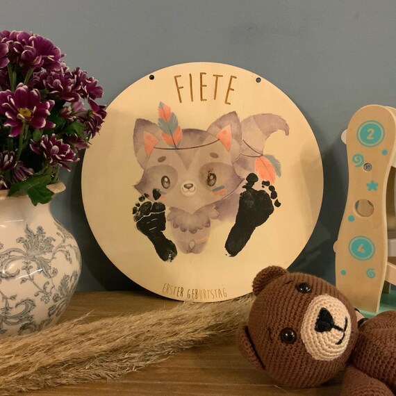 Baby Gift gift idea baptism birthday birth personalized wooden print footprints footprint