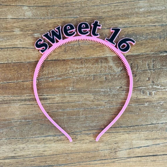 "Sweet 16" Headband | Fun Party Accessory | 16th Birthday Fun Decoration Gag Gift for Friends | Pink Party Crown | 30th, 40th, 50th, 60th Birthday Party