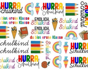 Foglio A5 adesivo per bambini, adesivo per iscrizione scolastica, adesivo per bambini, adesivo per scuola, adesivo senza bordi, adesivo per prima classe UV