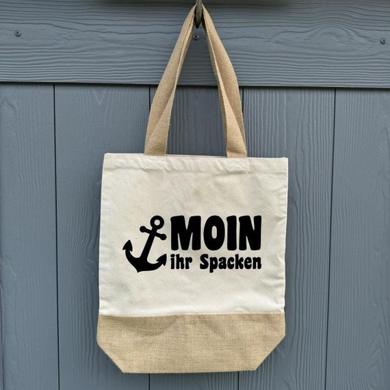 Bag XL shopper carrying bag Moin ihr Spacken beach bag cotton market bag gift personalized shopping bag bag maritime