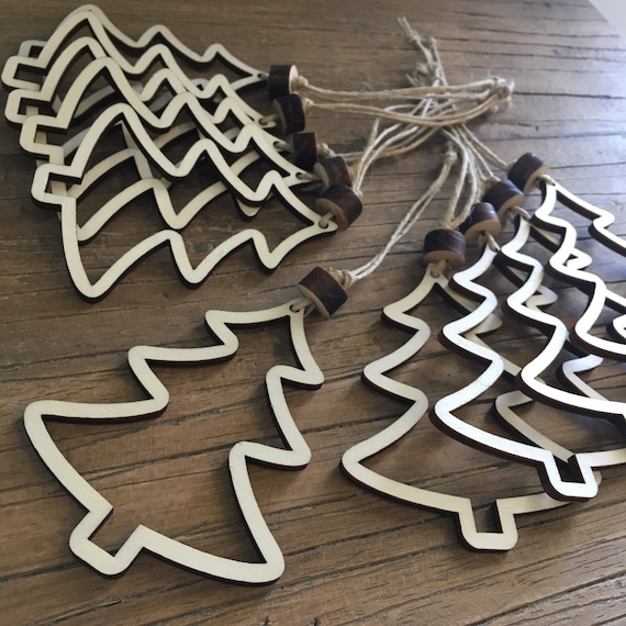 10 x Tree Pendant Tree Decoration Wood XMAS Christmas Christmas Christmas Tree Fir