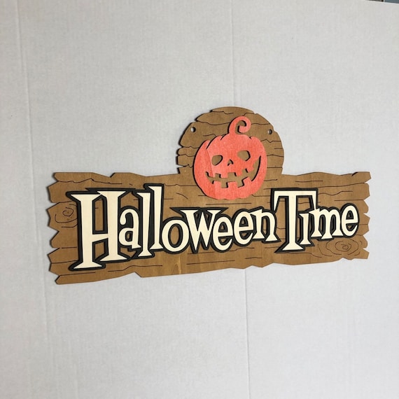Halloween Decoration Wood Picture Pumpkin Door Sign Pumpkin Party Halloween Time Farmhouse Style Autumn Cuddly Weather
