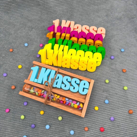 1st grade gift school enrollment schoolchild 3D lettering tube school schoolchild colorful colored decoration boy girl first grade