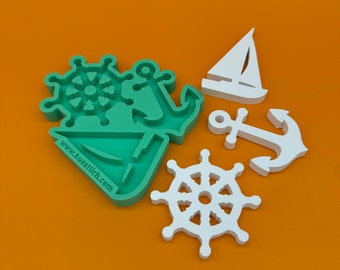 シリコーン金型アンカー船ステアリングホイール鋳型シリコーン鋳型海上コンクリート金型鋳造化合物海のギフトペンダント