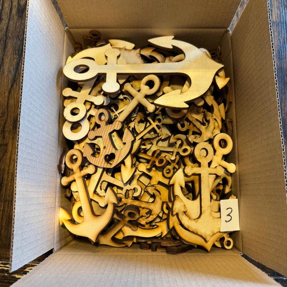 Wooden Anchor Assortment DIY Set Nautical Decoration for Crafting Wooden Anchor Mix Various Sizes Craft Material 4-8 mm Nautical Scatter Decoration Package 3
