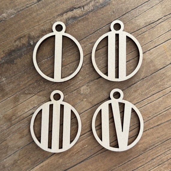 Advent wreath Advent decoration wooden pendant numbers Advent season candle Christmas winter cozy XMAS 1 2 3 4 Roman numbers