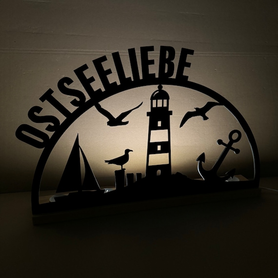 Schwibbogen maritime LED wooden light arch Ostseeliebe anchor candles USB lighthouse seagull ahoy coast moin Christmas XMAS Ostsee Christmas