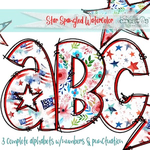 Star-spangled png patriottische alfabetten, sterrenalfabet, bloemenvlagbrieven, 4 juli-brieven, Independence Day PNG, alfakrabbelletters