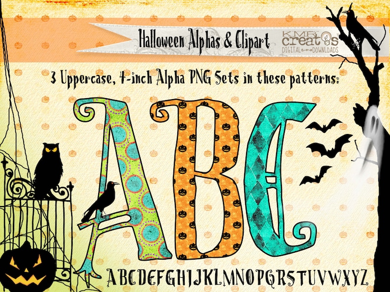 Letras de Halloween, paquete de imágenes prediseñadas PNG, letras doodle PNG, alfabeto de Halloween, fuente de Halloween PNG, diseño de sublimación, clipart de fuente doodle imagen 5