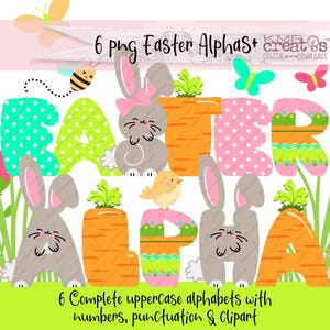 Doodle de Pâques alpha lettres de lapin de Pâques, alphabet de Pâques png, clipart Kawaii png, lettres png de Pâques, lettres de carottes, lettres d'oeufs de Pâques