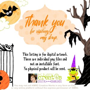 Halloweenbokstäver, Halloween-alfabet, Halloween-clipart, clipartpaket png, doodlebokstäver png, söta svarta barn, Halloween-godispåse bild 4