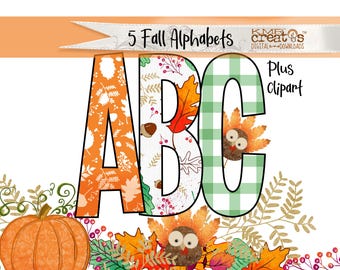 Thanksgiving Letters, clipart alphabet PNG, Thanksgiving clipart, autumn leaves alpha, Fall alpha letters, sublimation, Thanksgiving alpha